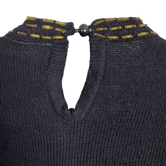 Regency Collection Womens Size S Sweater Tunic Beads Sequins Fireworks Vintage - Picture 6 of 10